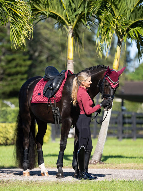 Equestrian Stockholm Dressage Saddle Pad Modern Bordeaux