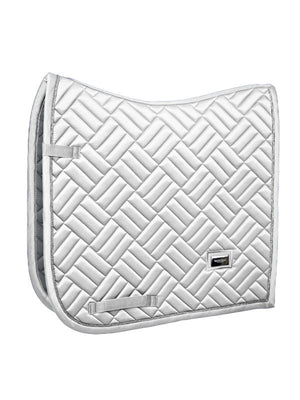 Equestrian Stockholm Modern Dressage Saddle Pad White Perfection Silver