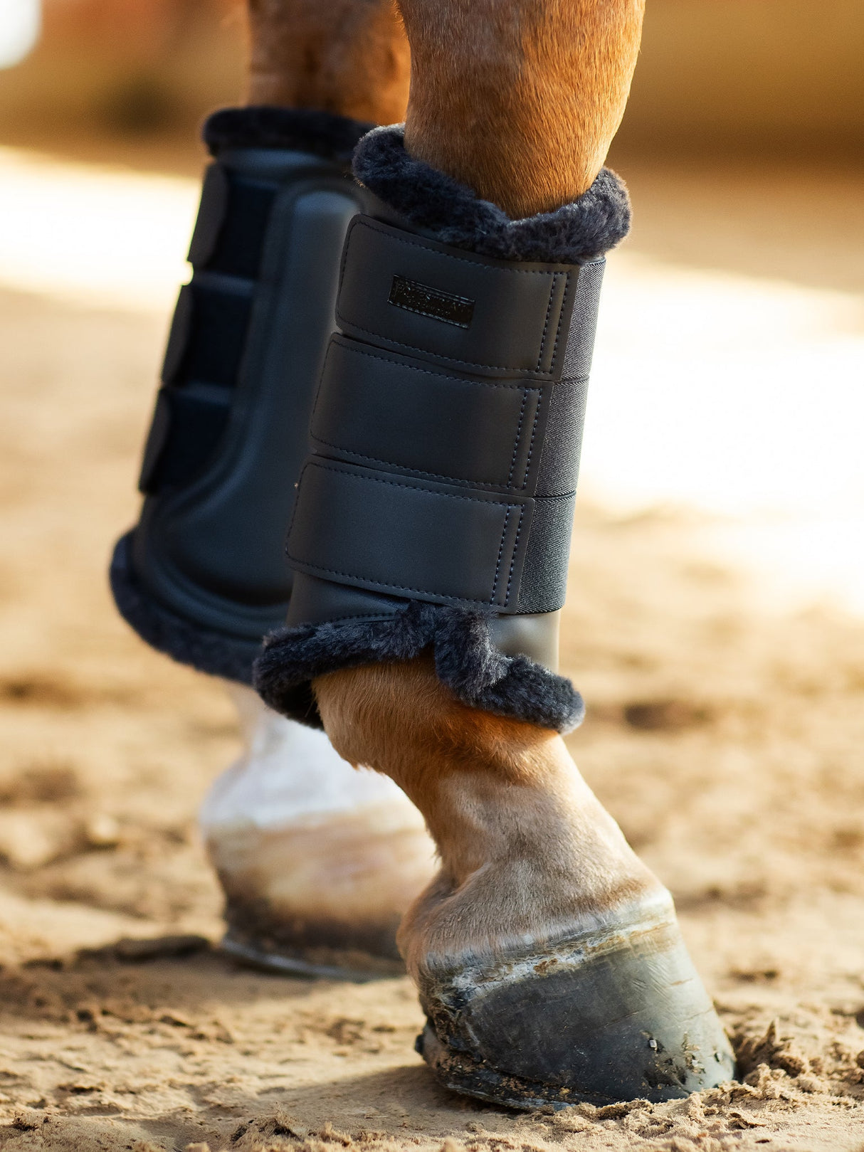 Equestrian Stockholm Fleece Brushing Boots Clean Navy