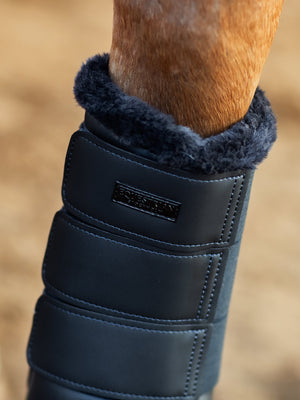 Equestrian Stockholm Fleece Brushing Boots Clean Navy