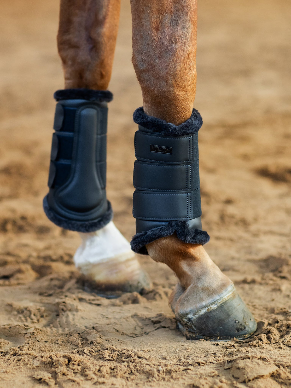 Equestrian Stockholm Fleece Brushing Boots Clean Navy