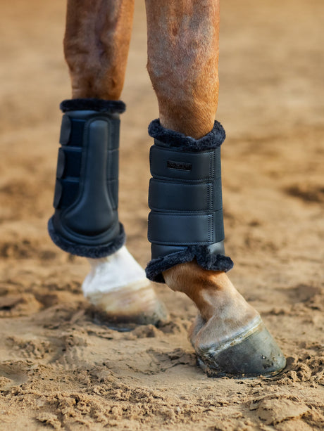 Equestrian Stockholm Fleece Brushing Boots Clean Navy