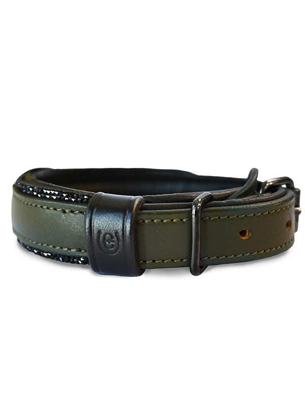 Equestrian Stockholm Glimmer Leather Dog Collar Striking Valley