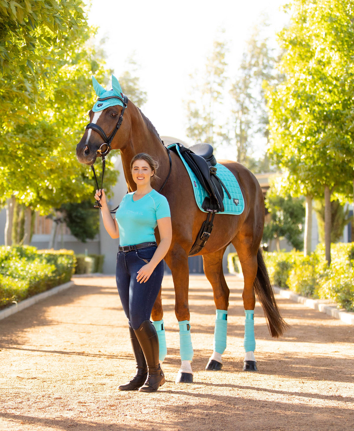 LeMieux Loire Memory Dressage Square Saddle Pad Azure