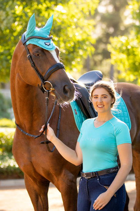 LeMieux Loire Memory Dressage Square Saddle Pad Azure