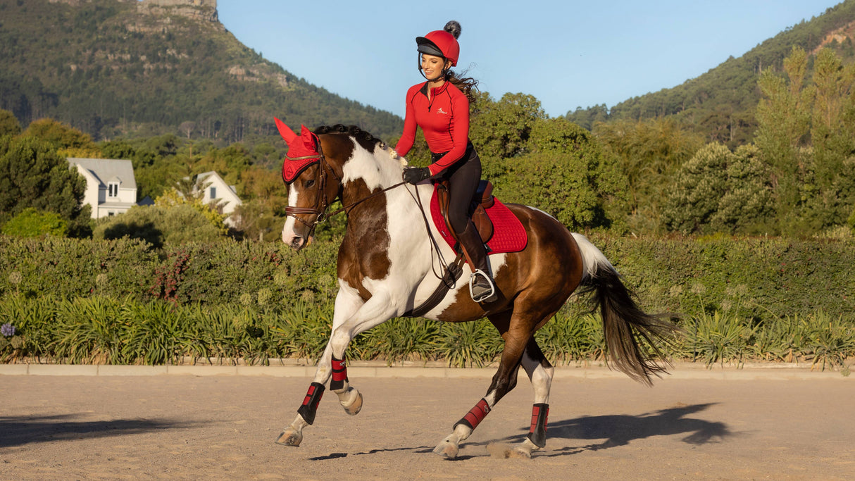 LeMieux Suede Close Contact Square Jump Saddle Pad Chilli