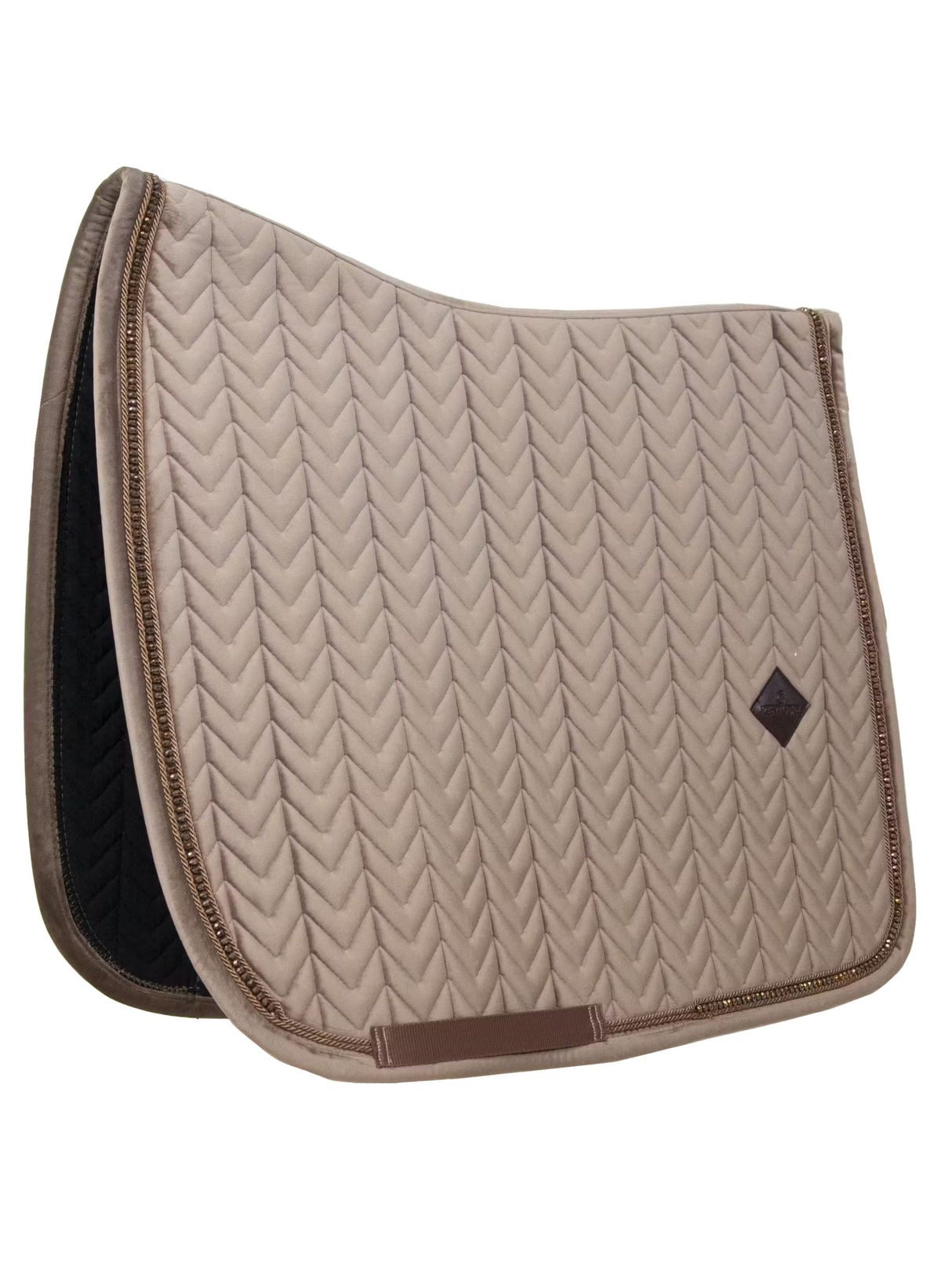 Kentucky Horsewear Velvet Pearls Dressage Saddle Pad Beige