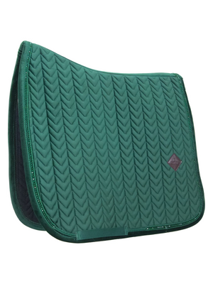 Kentucky Horsewear Velvet Pearls Dressage Saddle Pad Pine Green