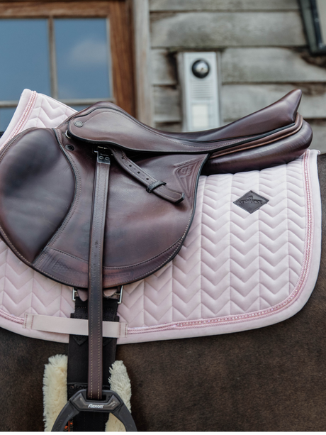 Kentucky Horsewear Velvet Pearls Jump Saddle Pad Soft Rose