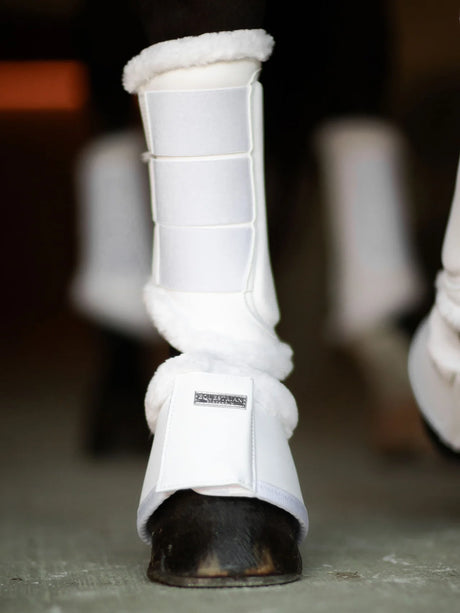 Equestrian Stockholm Fleece Bell Boots White Silver