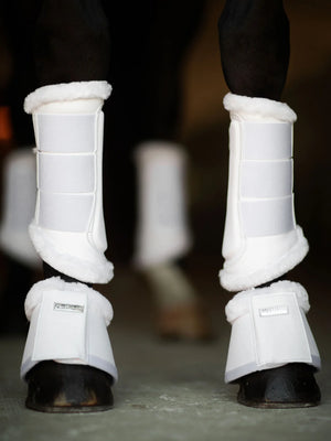 Equestrian Stockholm Fleece Bell Boots White Silver