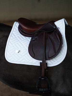 Equestrian Stockholm Modern Jump Saddle Pad White Perfection Silver