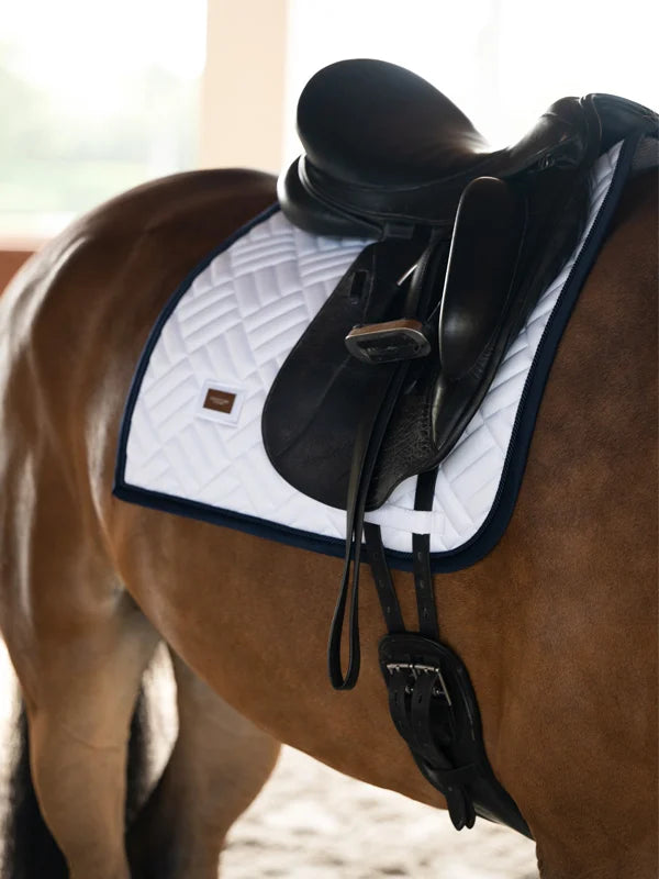 Equestrian Stockholm Modern Dressage Saddle Pad White Navy