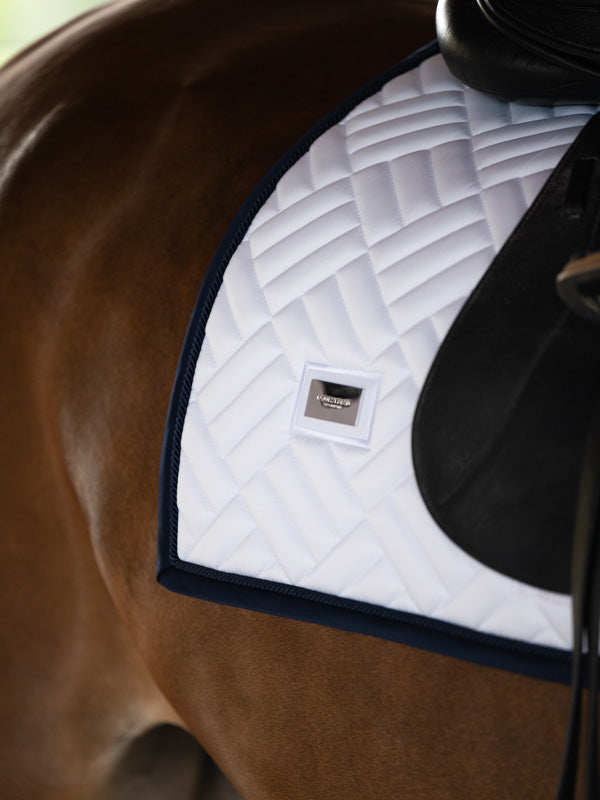 Equestrian Stockholm Modern Dressage Saddle Pad White Navy