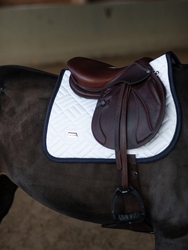 Equestrian Stockholm Modern Jump Saddle Pad White Navy