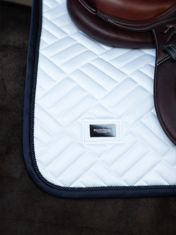 Equestrian Stockholm Modern Jump Saddle Pad White Navy