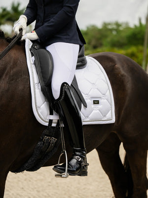 Equestrian Stockholm Dressage Saddle Pad White Perfection Silver