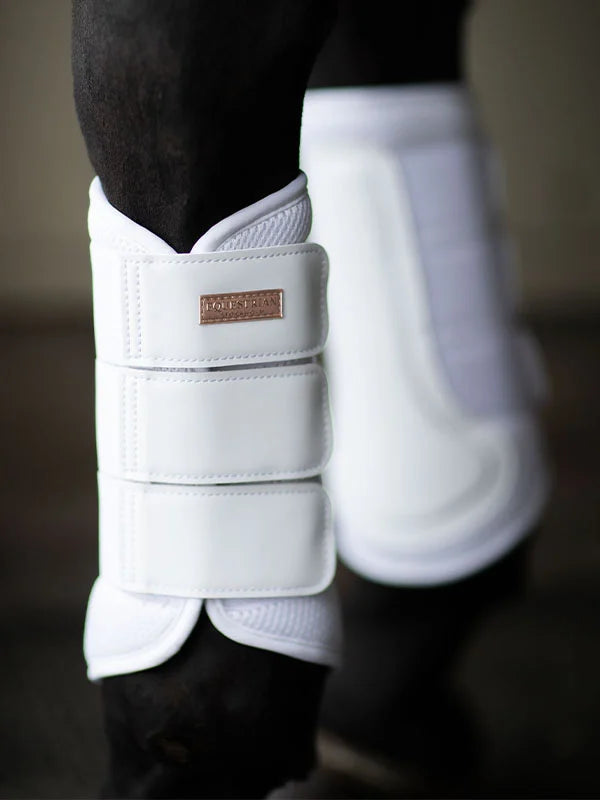 Equestrian Stockholm Classic Mesh Brushing Boots White Rose Gold