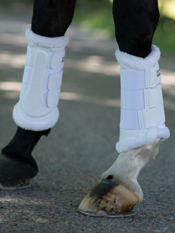 Equestrian Stockholm Fleece Brushing Boots White Silver