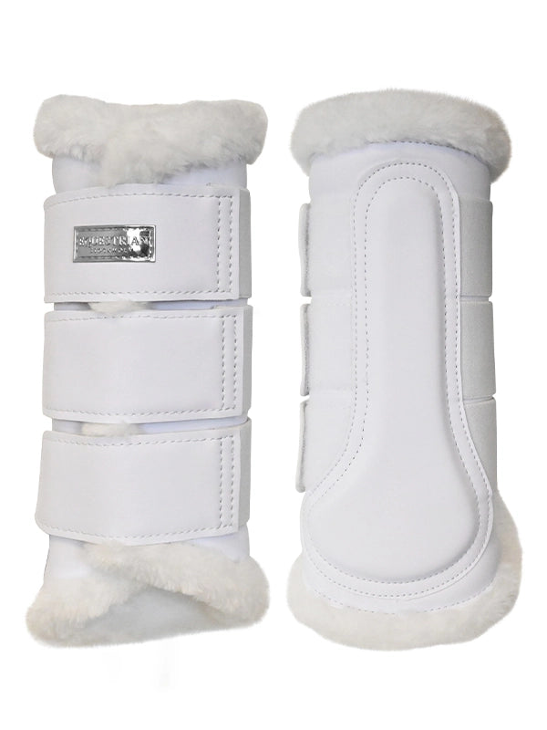 Equestrian Stockholm Fleece Brushing Boots White Silver