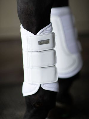 Equestrian Stockholm Classic Mesh Brushing Boots White Silver