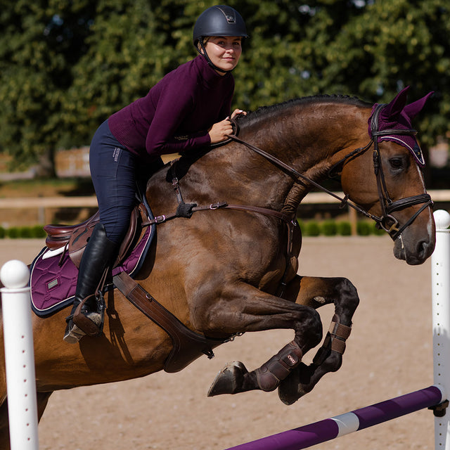 Equestrian Stockholm Jump Saddle Pad Purple Gold