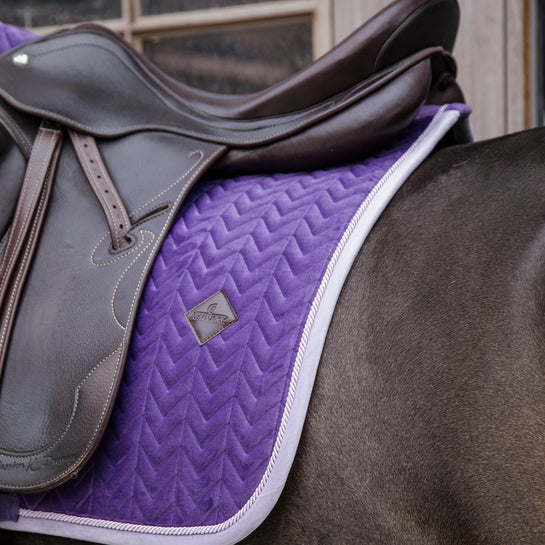 Kentucky Velvet Contrast Dressage Saddle Pad Royal Purple