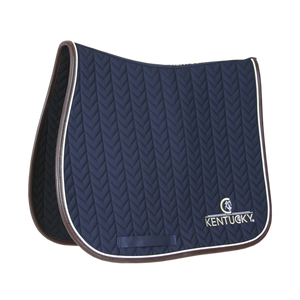 Kentucky Fishbone Leather Jump Saddle Pad Navy