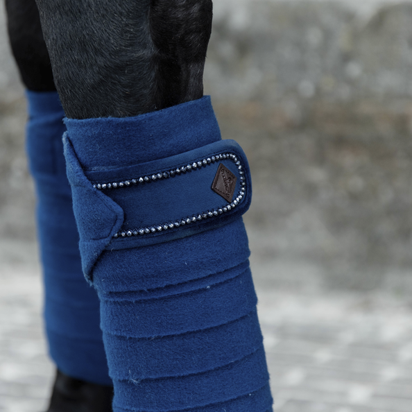 Kentucky Horsewear Velvet Pearls Bandages Navy