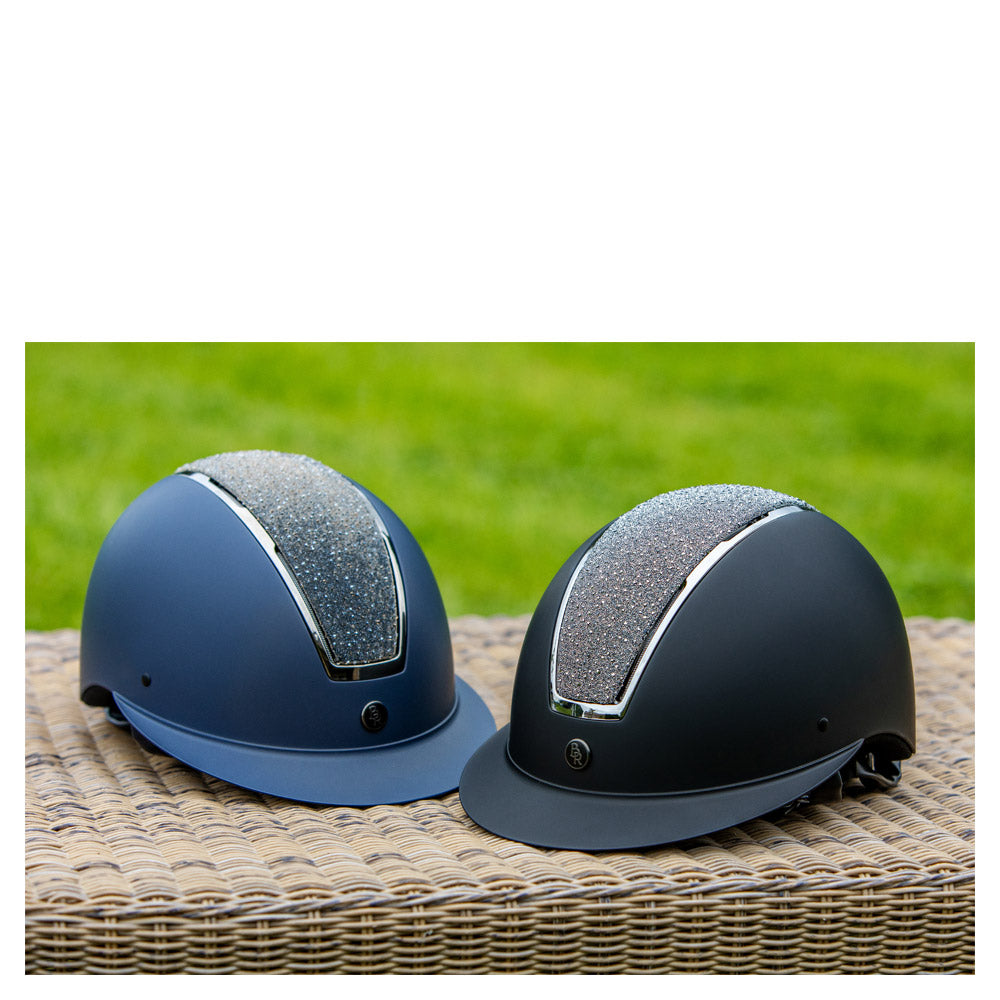 BR Equestrian Omega Glamourous Helmet Navy/Gunmetal