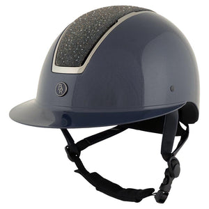 BR Equestrian Omega Glamorous Helmet Glossy Navy/Gunmetal