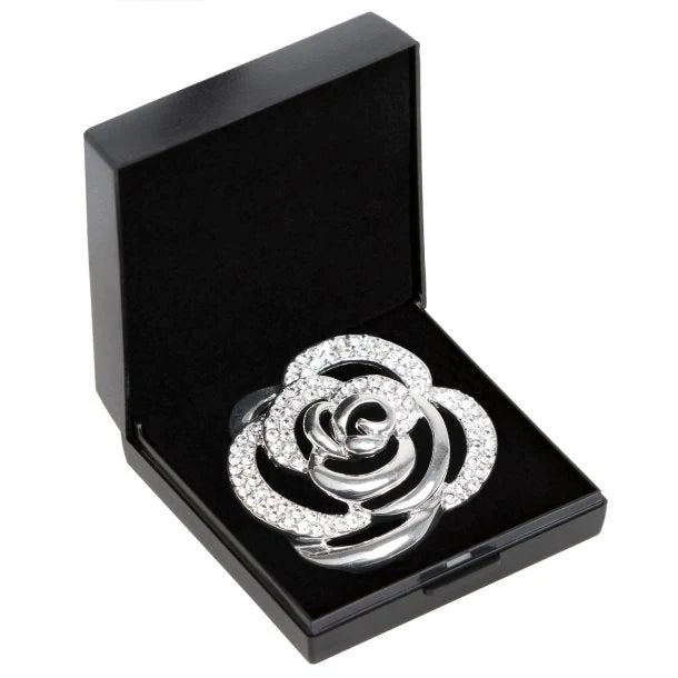 SD Design Diamond Rose Stock Pin Silver