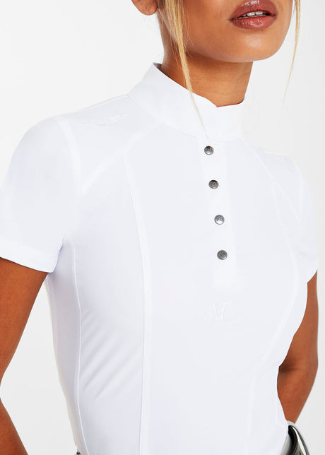 Aztec Diamond Short Sleeve Show Shirt White