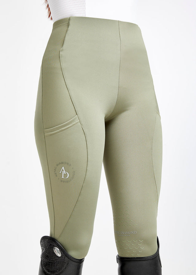 Aztec Diamond Icon Riding Leggings Khaki