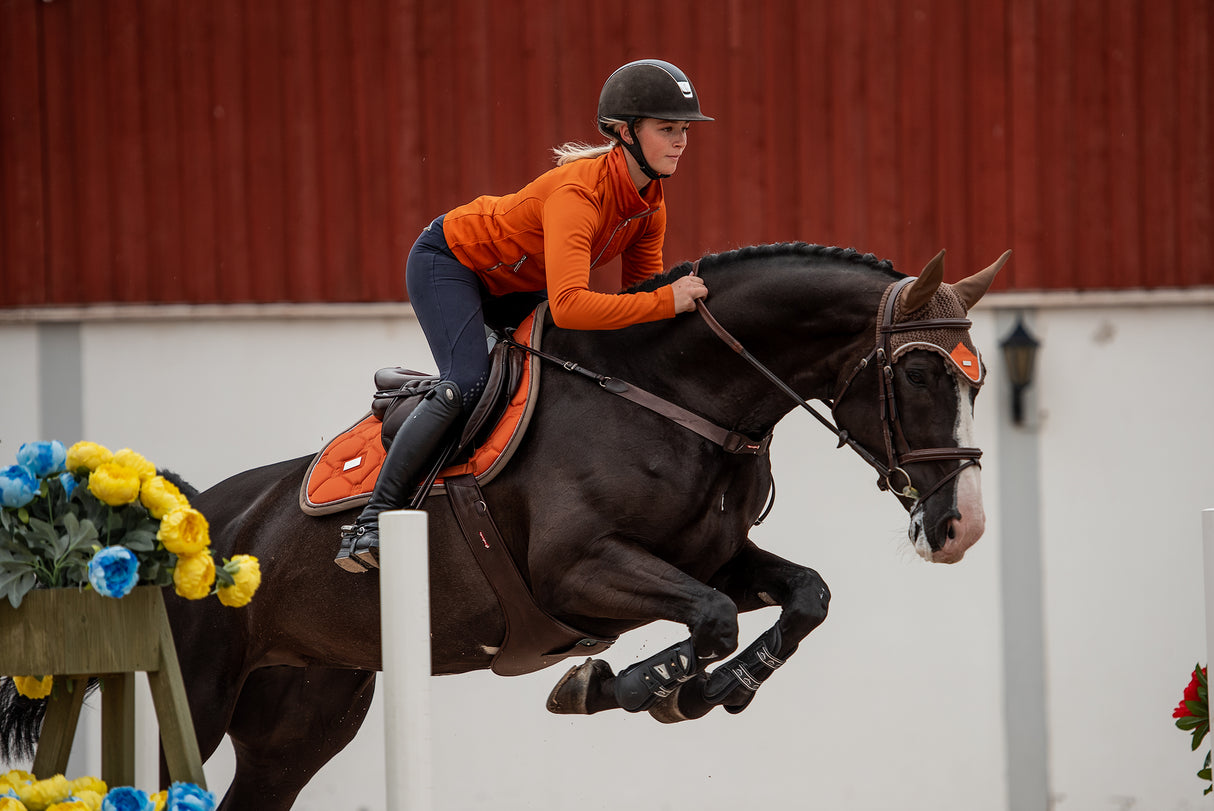 Equestrian Stockholm Ear Bonnet Brick Orange
