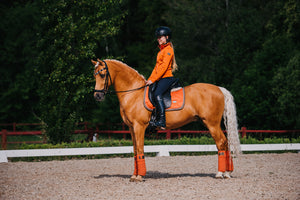 Equestrian Stockholm Dressage Saddle Pad Brick Orange