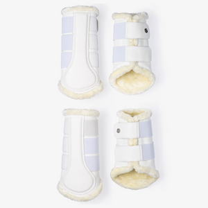 PS of Sweden Premium Fleece Brushing Boots White (set of 4)