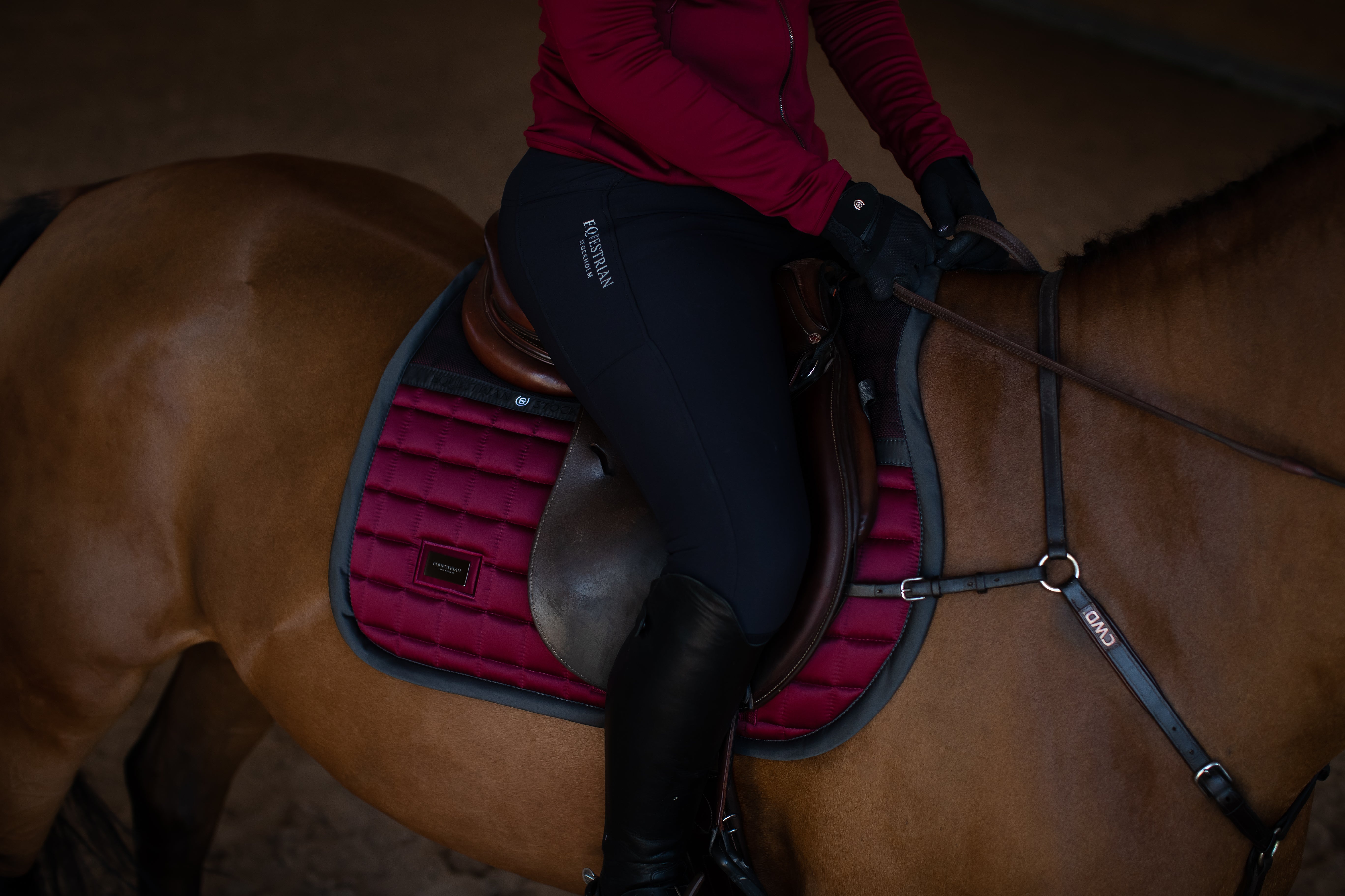 Equestrian Stockholm Jump Saddle Pad Sportive Dark Bordeaux Impulsion   MG 6101 