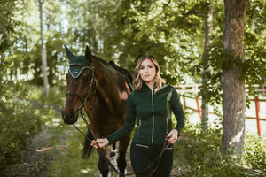Equestrian Stockholm Ear Bonnet Forest Green