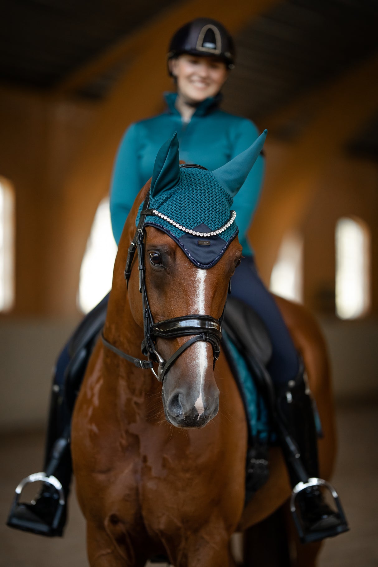 Equestrian Stockholm Ear Bonnet Aurora Blues