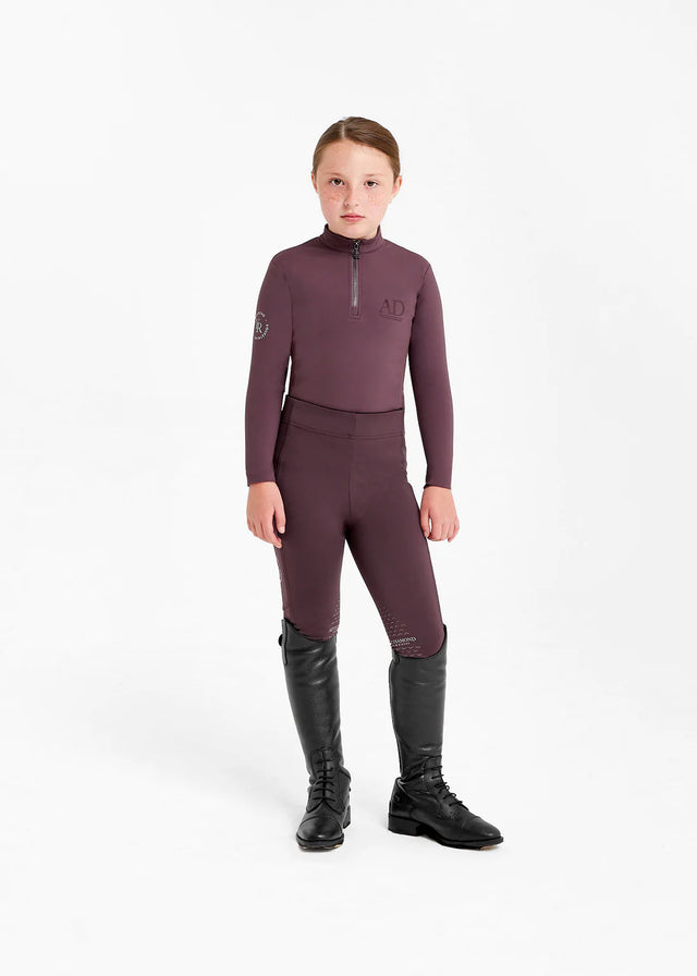 Aztec Diamond Young Rider Riding Leggings Maroon