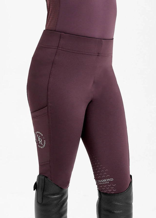 Aztec Diamond Young Rider Riding Leggings Maroon