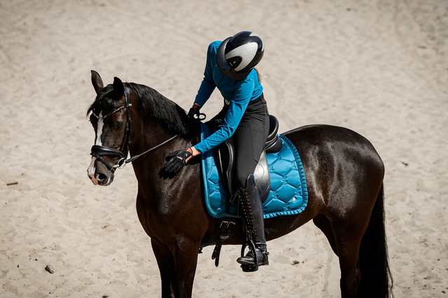 PS of Sweden Ruffle Dressage Saddle Pad Petrol Blue