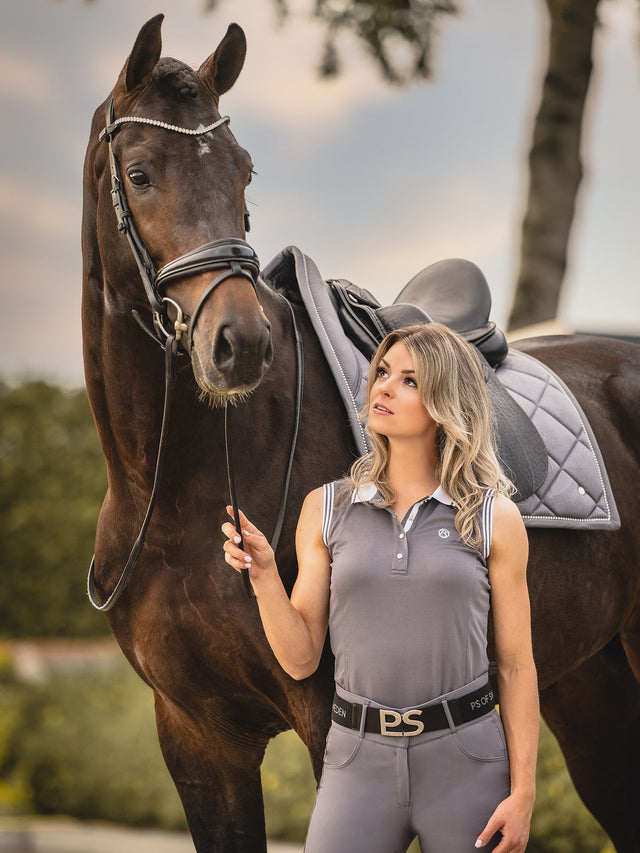 PS of Sweden Floret Dressage Saddle Pad & Bandages Grey
