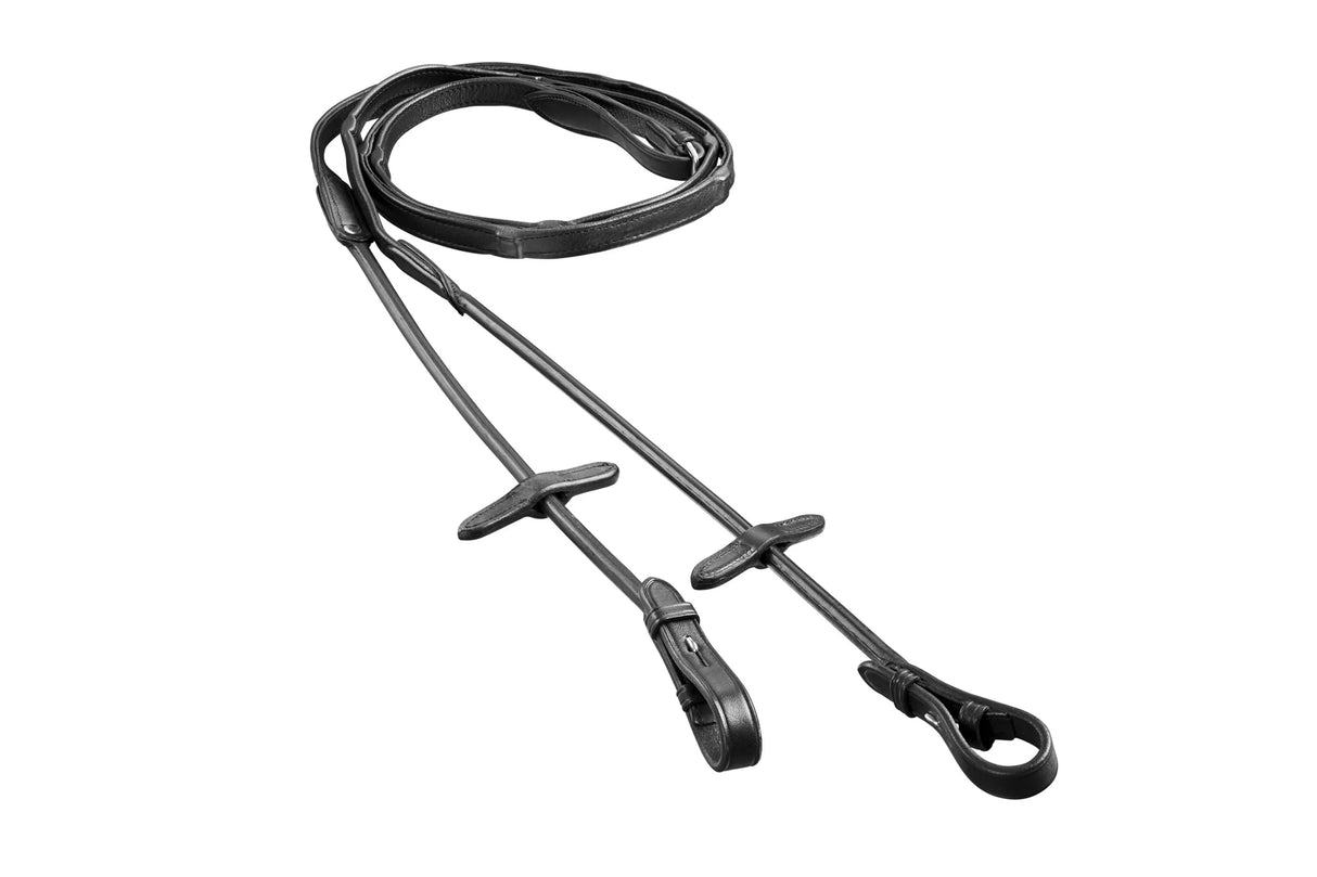 Finesse Rolled Leather Reins with Padded Stoppers