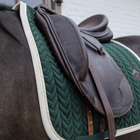 Kentucky Velvet Contrast Dressage Saddle Pad Pine Green