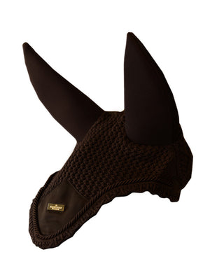 Equestrian Stockholm Padded Ear Bonnet Chocolate Gold