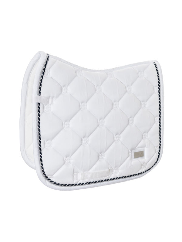 Equestrian Stockholm Dressage Saddle Pad White Perfection Navy