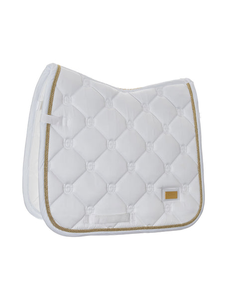 Equestrian Stockholm Dressage Saddle Pad White Perfection Gold