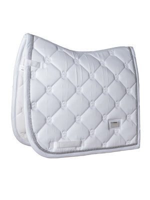 Equestrian Stockholm Dressage Saddle Pad White Perfection Silver